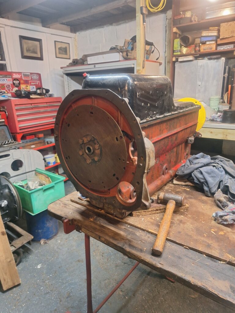 Torque converter drive plate fitted.